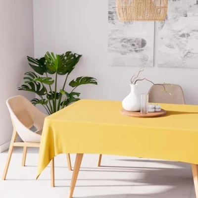 Imagen de Soleil d&#039;ocre Mantel Antimanchas Alix Rectangular, Amarillo, 140 x 240 cm