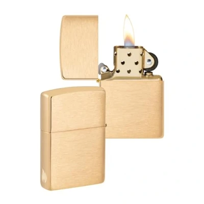 Imagen de Zippo Diseño con Llama de Brushed Brass Laser Engrave Mechero, rellenable, en una Caja Regalo halta Calidad