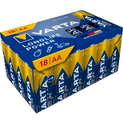 Imagen de Varta pila Longlife Power AAA Micro LR03 (paquete de 8 + 4 unidades), alcalina para juguetes, linternas, mandos y otros aparatos que funcionan con pilas, plata