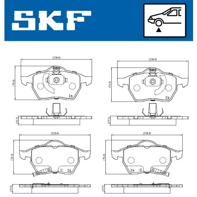 Imagen de SKF VKBP 80424 A Juego de pastillas freno con avisador acústico desgaste OPEL: Zafira A, Astra G CC, Coupé, SAAB: 9 5 Familiar