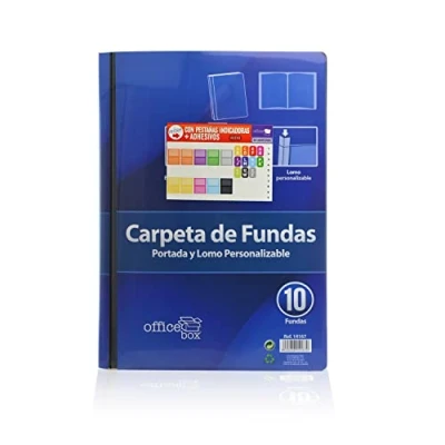 Imagen de Carpeta de Fundas Personalizable (Portada y Lomo) Tamaños A4+ A5 Tapas Rígidas Office Box (A4+ 10 Fundas)