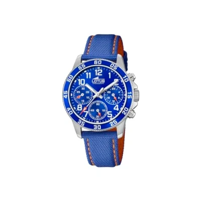 Imagen de LOTUS Reloj Infantil 18581/4 Junior Collection Caja de Acero Inoxidable 316l Plateado Correa Cuero Azul