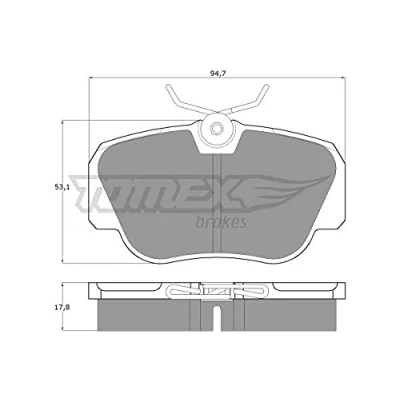 Imagen de TOMEX brakes TX 10 38 Juego de pastillas freno Eje delantero preparado para indicador desgaste MERCEDES BENZ: 190