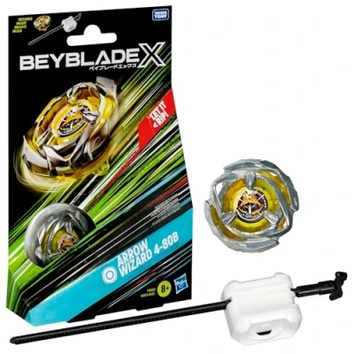 Imagen de Beyblade X Starter Pack F9582 de peonzas y lanzador Arrow Wizard 4 80B