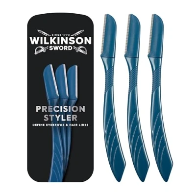 Imagen de Wilkinson Sword Intuition Barber&#039;s Style Precision Styler 3 Cuchillas de Afeitar Desechables, Depiladora Facial Masculina para Moldear y Perfilar Cejas, Primera Calidad Afeitado