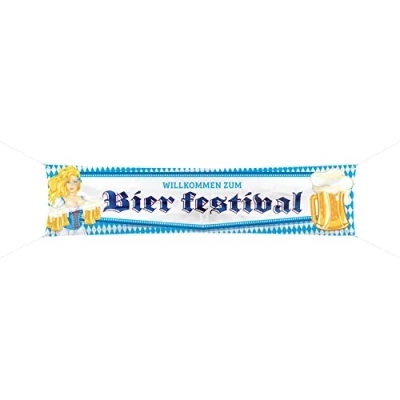 Imagen de Folat Cartel para jarra de cerveza del festival octubre 61492 Street Banner, 180 x 40 cm (el embalaje puede variar)