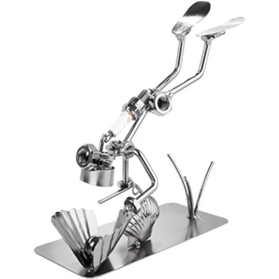 Imagen de BRUBAKER Tornillo Hombre Buceador con Concha Figura de Hierro Artesanal Perla Metal Idea Regalo para Buceadores
