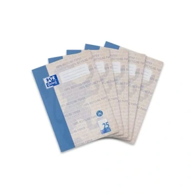 Imagen de Oxford Libreta de reciclaje A4 a rayas con márgenes, 25 16 hojas, 5 unidades
