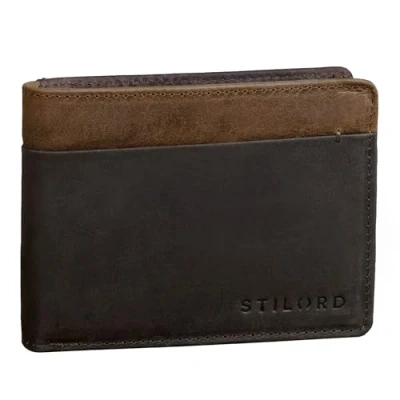 Imagen de STILORD &#039;Sterling&#039; Cartera RFID Hombre Cuero Portamonedas NFC Bloqueo Monedero Clásico Billetera Portatarjetas de Piel Genuino, Color:marrón Oscuro
