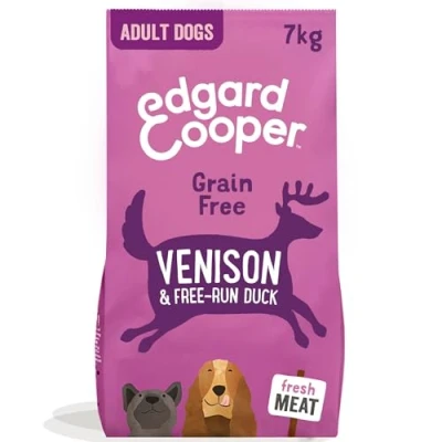 Imagen de Edgard &amp; Cooper Pienso para Perros Adultos Comida Seca Natural Sin Cereales Hipoalergenico 7kg Venado Pato Fresco, Fácil de digerir, Alimentación Sana Sabrosa y Equilibrada