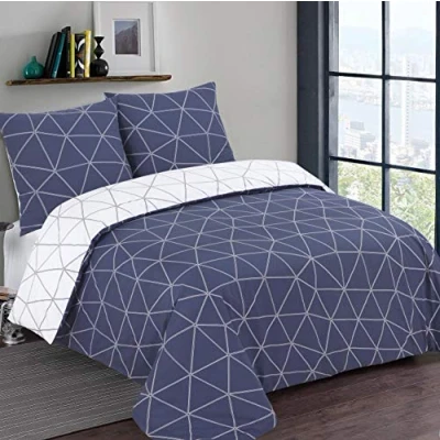 Imagen de VISION Hugo Marine nórdica y 2 Fundas de Almohada a Juego, Algodón, Azul, 200 x cm