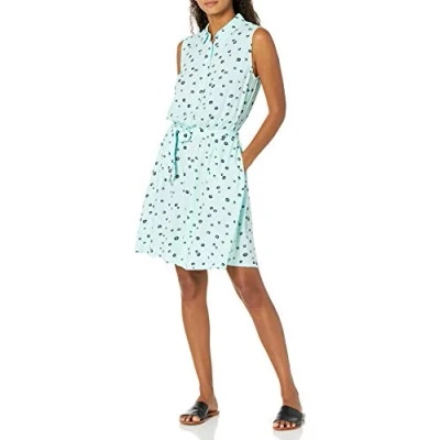 Imagen de Amazon Essentials Vestido Camisero Tejido sin Mangas de Ajuste Relajado Mujer, Azul Agua Amapola, M