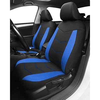 Imagen de TOYOUN Fundas Asientos Coche Universal Delanteros de Poliéster para Conductor y Copiloto Cerdito Accesorios Automóvil 2 Plazas,Azul