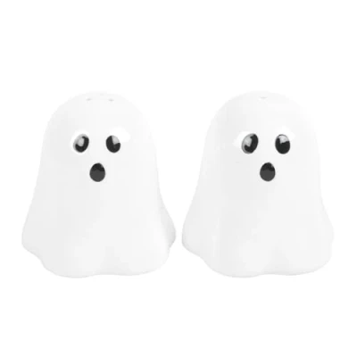 Imagen de Salero y pimentero Spooky Ghost Encantadora decoración de mesa Halloween Construcción duradera Uso versátil Ideal para los amantes