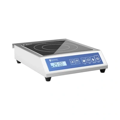 Imagen de Royal Catering Placa de Inducción Portátil Para Cocinar RCIK 3500GP (Hasta 3500 W, 60 a 240 C, Temporizador, Capacidad máx. 30 kg, Táctil, 28 cm)