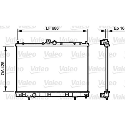 Imagen de VALEO 735201 Radiador, refrigeración del motor Aluminio 425 688 16 sin regulador de refrigerante Aletas soldadas