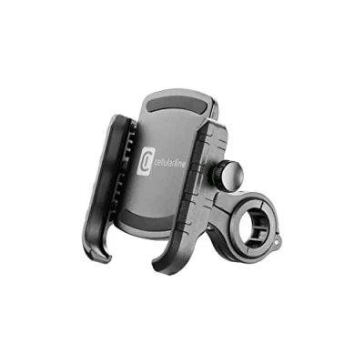 Imagen de Soporte de móvil para bici CellularLine MOTOHOLDERALUK, Universal, Rotula giratoria 360 ​​grados, Negro