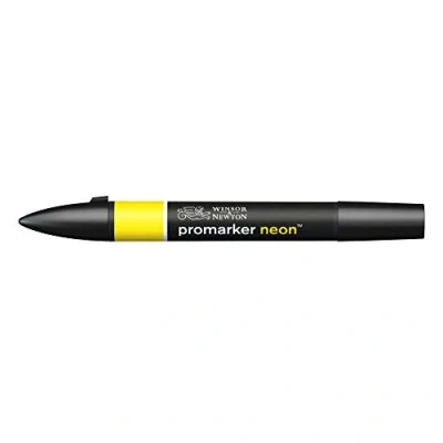 Imagen de Winsor &amp; Newton 0205403 ProMarker Neon Rotulador profesional (2 puntas, fino y ancho, para dibujos, diseño diseños), color amarillo