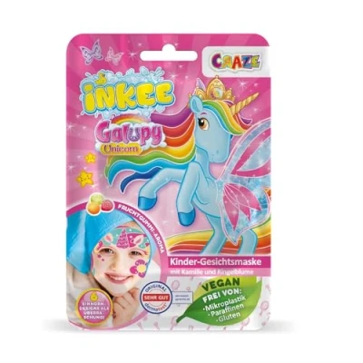 Imagen de INKEE Mascarilla Facial Para Niños Galupy Unicorn Con Diseño De Unicornio (Hay 6 Diseños Diferentes) Camomila Y Caléndula, 1 Unidad