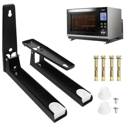 Imagen de soporte para microondas, de pared acero inoxidable 304, universal microondas retráctil horno, plegable