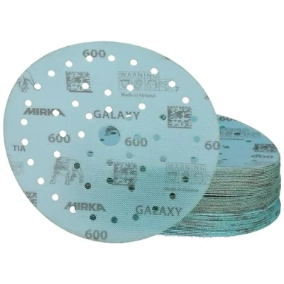 Imagen de Mirka Galaxy papel de lija epoxi 150mm cierre adhesivo grano 600 para el lijado resina epoxi, madera, rivertable / 50 unidades discos