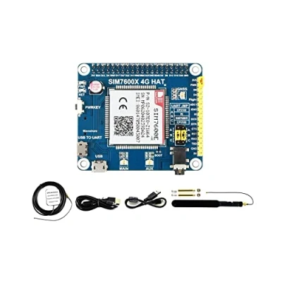 Imagen de Waveshare 4G/3G/2G/GSM/GPRS/GNSS Hat for Raspberry Pi 4 Jetson Nano Based on SIM7600E H Supports LTE CAT4 Downlink Data Transfer