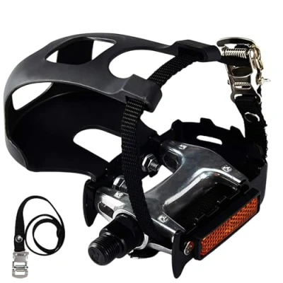 Imagen de COZYROOMY Pedal híbrido con Jaula y cinturón, Adecuado Bicicleta estática Fitness, Spinning Todas Las Bicicletas un Eje de 9/16 Pulgadas. Medio año Garantia