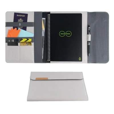 Imagen de Rocketbook Capsule 2.0 Funda para Folios Core y Fusion con Soporte Bolígrafos, Cierre Magnético Almacenamiento Interno, Gris, Tamaño A5, 15 cm x 22,4