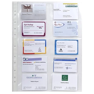 Imagen de Exacompta 55046E Bolsa de 10 fundas con multitaladros para tarjetas visita, A4