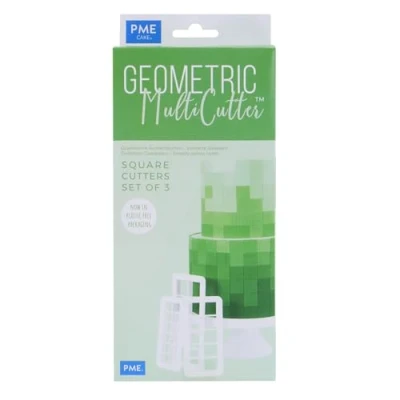 Imagen de PME Multicortador Geométrico Cuadrado, Tamaños Pequeño, Mediano y Grande, Juego de 3