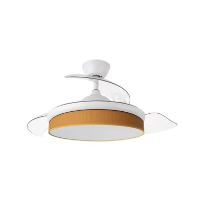 Imagen de Abrila Ventilador DC MODA Color Blanco con tres Aspas Desplegables ABS y Difusor Naranja 6 Velocidades Ajustables 3 Temperaturas de Luz Temporizador Mando a Distancia Incluido