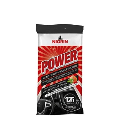 Imagen de NIGRIN Power Toallitas de plástico para el cuidado las superficies del coche (15 unidades)