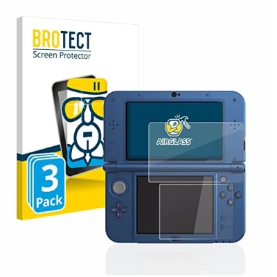 Imagen de BROTECT Protector Pantalla Cristal para Nintendo New 3DS XL Vidrio (3 Unidades) [Dureza 9H, Anti Arañazos]