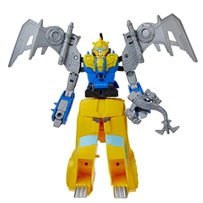 Imagen de Transformers Bumblebee Cyberverse Adventures Dinobots Unite Toys Dino Combiners Bumbleswoop Paquete de 2 Figuras acción, a Partir 6 años, 11 cm