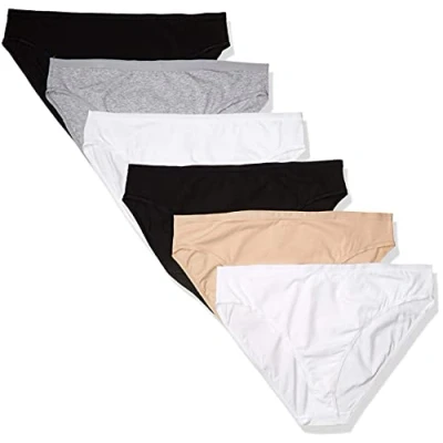 Imagen de Amazon Essentials Ropa interior de algodón con pernera alta (disponible en tallas grandes) Mujer, Pack 6, Neutro, XL Grande