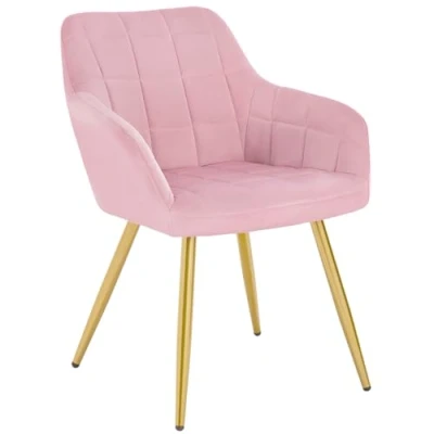 Imagen de WOLTU 1 x Silla de Comedor Nordica Estilo Vintage Juego 1, Cocina Tapizada con Reposabrazos Tapizadas Terciopelo, Estructura Metal, Rosa BH232rs