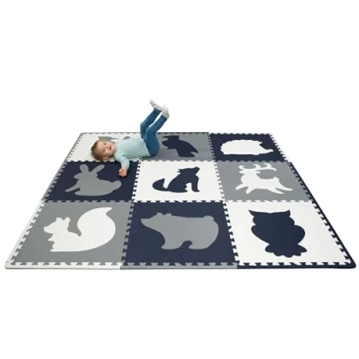 Imagen de Hakuna Matte Alfombra Grande de Rompecabezas para bebés 1,8 x m 9 Placas XXL 60 cm con Animales 20% más Gruesa en un Embalaje ecológico sin sustancias nocivas e inodora