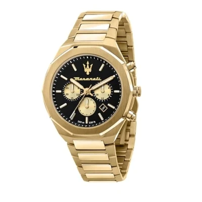 Imagen de Maserati Reloj Hombre, Colección Stile, Cuarzo, Cronógrafo, en Acero, PVD Oro R8873642001