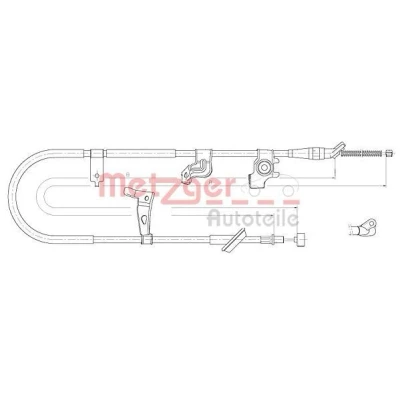 Imagen de METZGER 17.5061 Cable de Freno Mano Atrás izquierda 1787/1542 Tambor COFLE