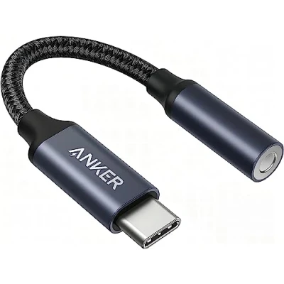 Imagen de Anker USB C auf 3.5mm Audio Adapter weiblichen Stecker, Nylon Kabel, kompatibel mit Samsung S20/S20+/S20 Ultra, Pixel 4/ + 4XL, und mehr