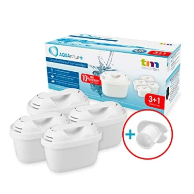Imagen de TM Electron TMFIL004+ Pack de 4 a 8 Meses compatibles con Las jarras Brita Maxtra+, 1 Filtro purifica 100 200 litros Agua, Blanco, Unidades