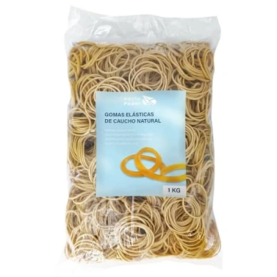 Imagen de RAYLU PAPER Gomas elásticas de caucho 100% natural, bandas papelería resistentes y reutilizables para oficina hogar (70 Ø x 5 mm, 1000g)