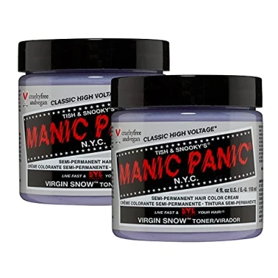 Imagen de Manic Panic Virgin Snow Classic Creme, Vegan, Cruelty Free, Hair Toner, Eliminates Brassy Tones, 2 x 118ml