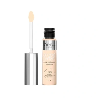 Imagen de L&#039;Oréal Paris Sérum Corrector Iluminador, Cobertura Media, Acabado Radiante, con 1,5% Ácido Hialurónico y Cafeína, Accord Parfait, Tono 1.5R, 11ml