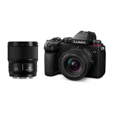 Imagen de Panasonic DC S5DWE K Lumix S5D Cuerpo de cámara sin Espejo fotograma Completo, 24.2MP, 4K 60P grabación, Live View Finder, Wi Fi, Bluetooth y Objetivos S R1840E 18 40mm S5M0E 50mm, Negro