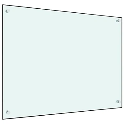 Imagen de vidaXL Protector Salpicaduras Cocina Vidrio Templado Blanco 80x60cm Utensilios Herramientas Accesorios Protección Grasa al Cocinar Fiable Práctico