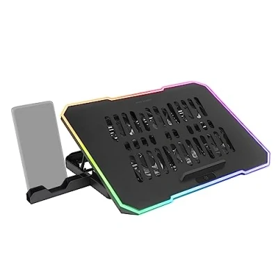 Imagen de Base Refrigeradora Y Stand 16&#039;&#039; Mars Gaming Mnbc7, Rgb 10 Modos, 6 Ventiladores, Posiciones, Soporte Smartphone, Negro