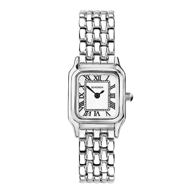 Imagen de Sekonda Monica Reloj de cuarzo para mujer, 20 mm, color blanco, con números romanos, pantalla analógica y correa aleación, plata, pulsera