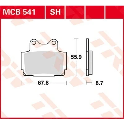 Imagen de TRW Sinter Street MCB541SH Juego de pastillas freno