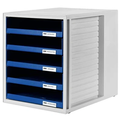 Imagen de Han Bürogeräte 1401 14 Bandeja de correo apilable tamaño 75 x 330 320 mm color gris, azul